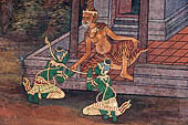 Detail from a mural painting with a 'Ramakien' motif - Thai version of the Indian Ramayana - from the temple complex of the Emerald Buddha, Bangkok (late 18th century) 